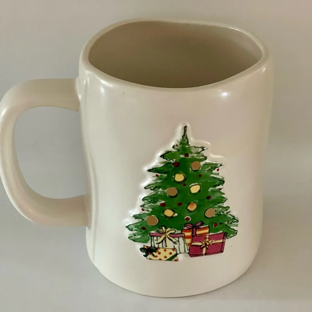 Rae Dunn Ceramic TIS THE SEASON Mug, Double Sided with Christmas Tree 20 oz